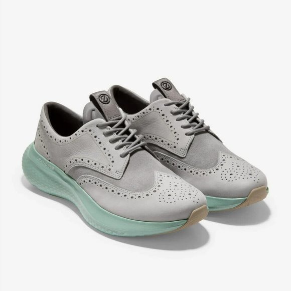 Cole Haan ZeroGrand Changepace Wingtip Sneaker Sleet Grey Green C36464 Men - Picture 1 of 6